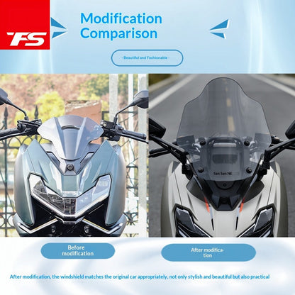 TFS ZONTES 150X Front Windshield Motorcycle Modification Parts Crossbar Windshield Side Mirror 150X