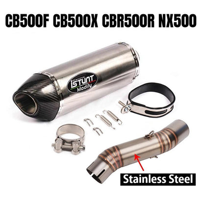 Honda CB500F Motorcycle Exhaust CB500X CBR500R NX500 Titanium Stainless Steel Exhaust Pipe Slip On