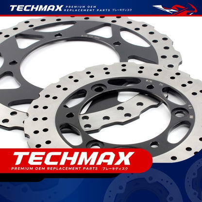 Techmax Brake Disc for Kawasaki Z250 15-18 Years Front and Rear Brake Disc Front and Rear Disc Brake