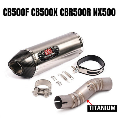 Honda CB500F Motorcycle Exhaust CB500X CBR500R NX500 Titanium Stainless Steel Exhaust Pipe Slip On