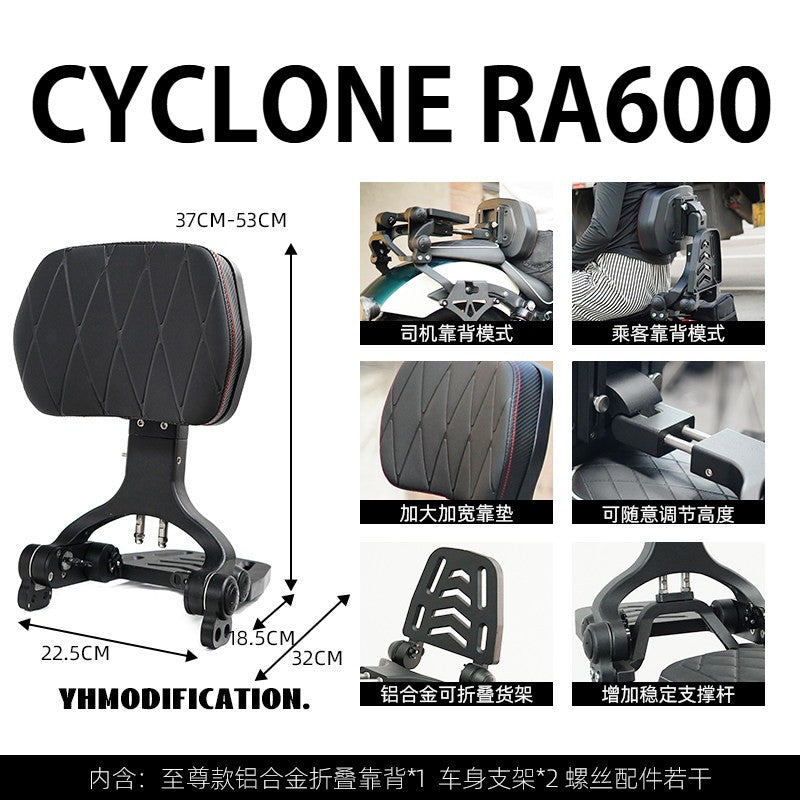 Cyclone RA600 Accessories Motorcycle Crash Bar Backrest Folding Rack for Cyclone RA 600 Side bag