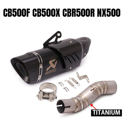 Honda CB500F Motorcycle Exhaust CB500X CBR500R NX500 Titanium Stainless Steel Exhaust Pipe Slip On