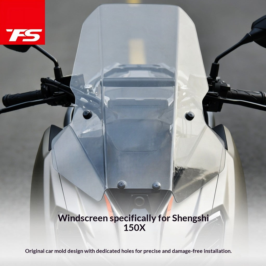 TFS Zontes 150X Motorcycle Windshield Straight Wind Screen & Crossbar Accessories ZT150X Windshield