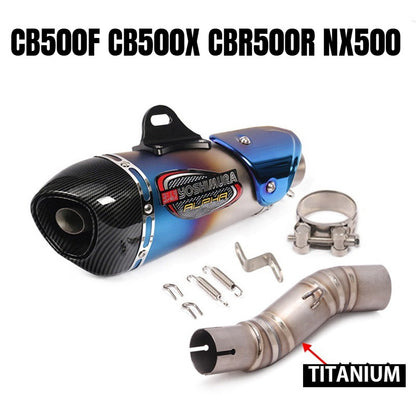Honda CB500F Motorcycle Exhaust CB500X CBR500R NX500 Titanium Stainless Steel Exhaust Pipe Slip On
