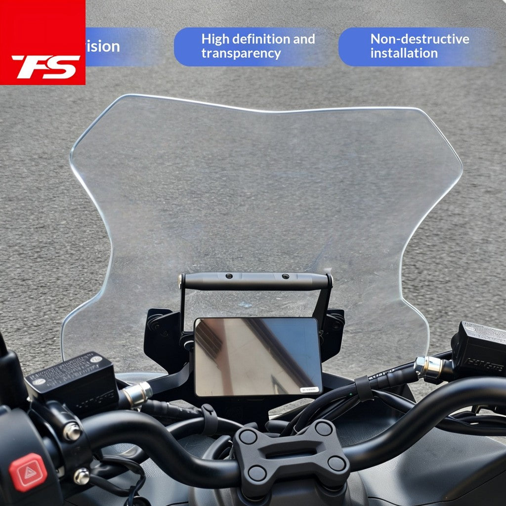 TFS Windshield for Zontes 150X Motorcycle Front Cover Plate and GPS Cross Bar Phone Bracket 150x