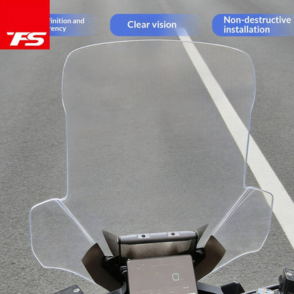TFS Zontes 150X Motorcycle Windshield for Zontes 150X Windshield with Crossbar Phone Bracket