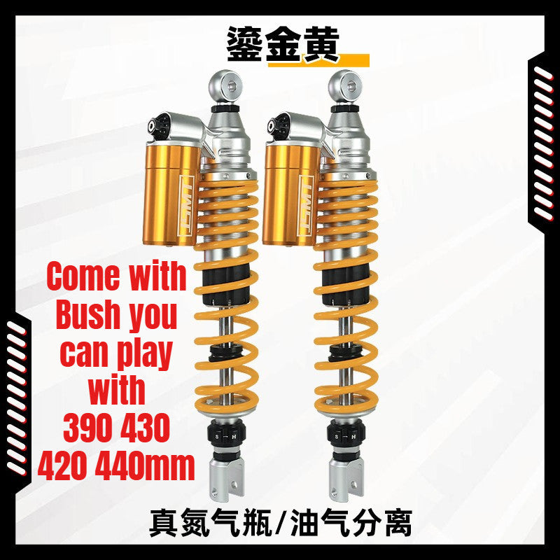 JSMT QJMOTOR ATX 250 Rear Shock Absorber 390-440mm Performance Preload Nitrogen Gas Can