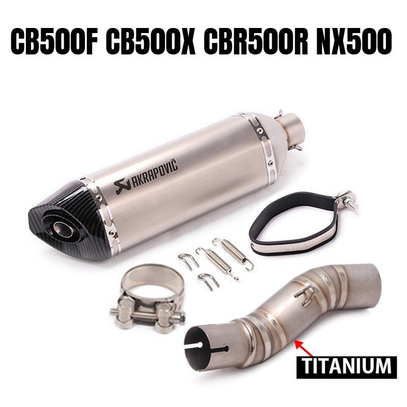 Honda CB500F Motorcycle Exhaust CB500X CBR500R NX500 Titanium Stainless Steel Exhaust Pipe Slip On