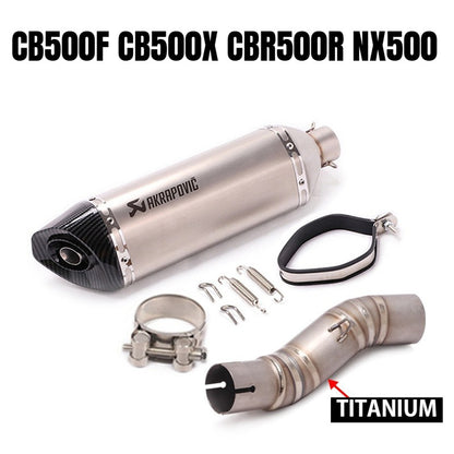 Honda CB500F Motorcycle Exhaust CB500X CBR500R NX500 Titanium Stainless Steel Exhaust Pipe Slip On