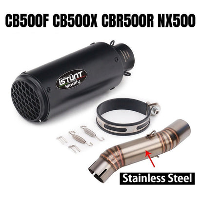 Honda CB500F Motorcycle Exhaust CB500X CBR500R NX500 Titanium Stainless Steel Exhaust Pipe Slip On