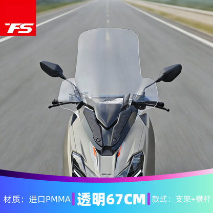 TFS Zontes 150X Motorcycle Windshield for Zontes 150X Windshield with Crossbar Phone Bracket
