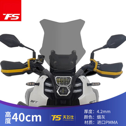 TFS Front Windshield For QJmotor SVT650 Upgrade Height Windshield SVT 650 Windscreen Accessories