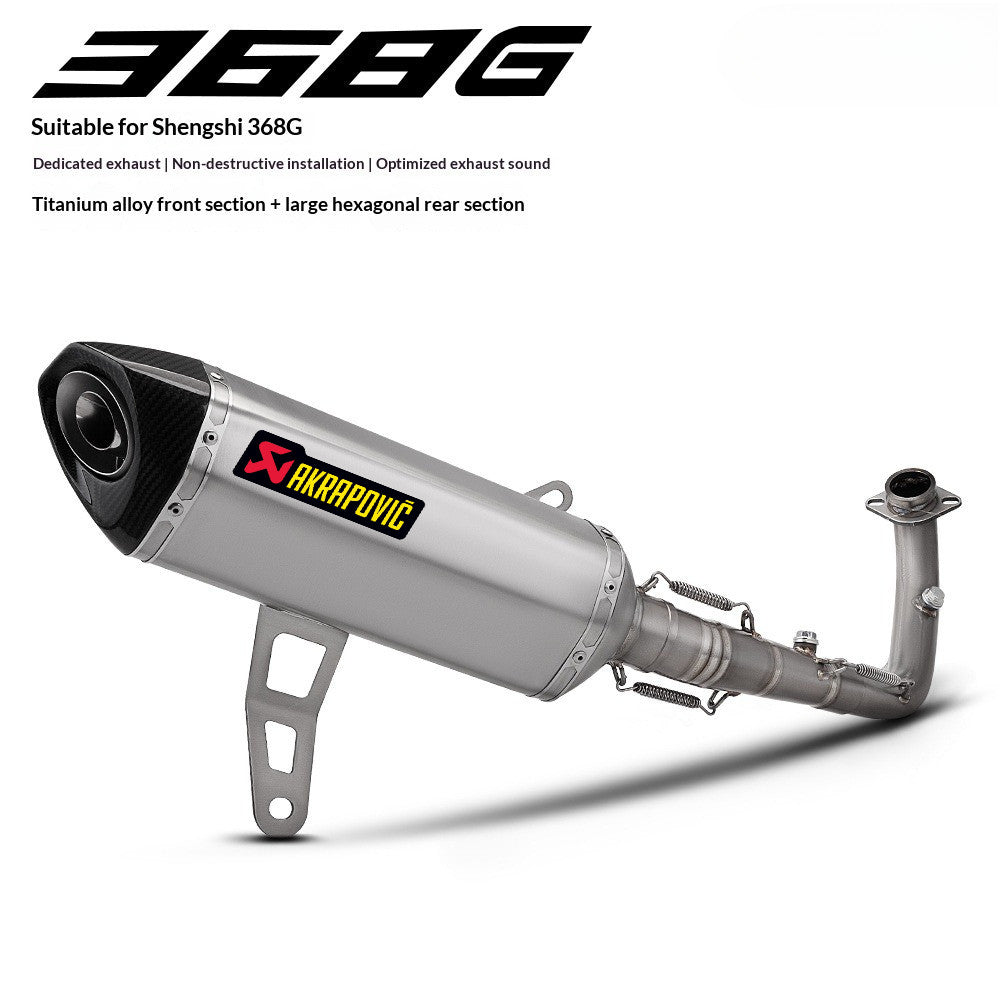 Akrapovic Zontes 368G Titanium Exhaust Pipe and Muffler Full System Exhaust for Scooters Zontes 368G