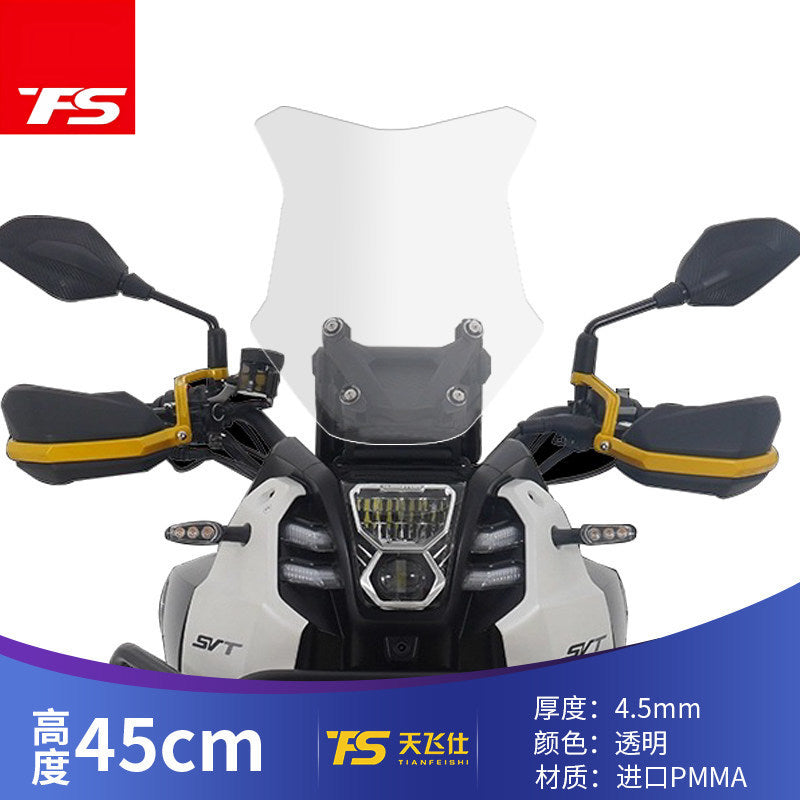TFS Front Windshield For QJmotor SVT650 Upgrade Height Windshield SVT 650 Windscreen Accessories