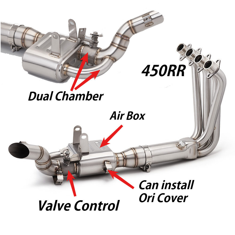 RAVEN Qjmotor SRK450RR SRK250RD Stainless Steel Exhaust Pipe Full System Motorcycle Exhaust SRK450RR